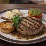 Cotlet de porc cu os la gratar